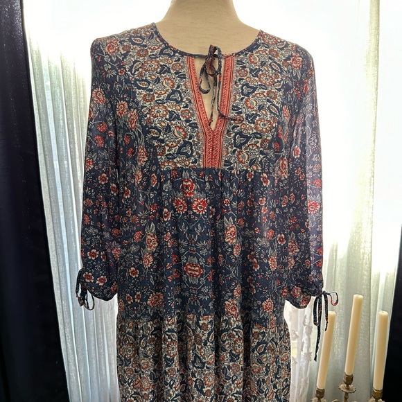 TOK blue and red floral maxi dress - Picture 2 of 7